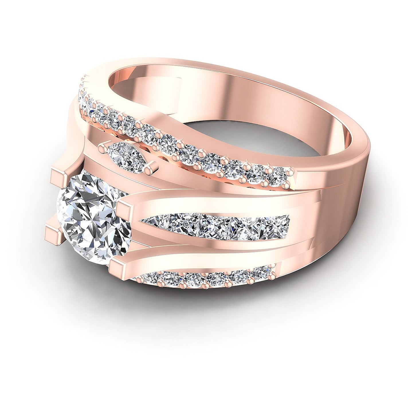 1.40CT Round And Princess And Marquise Cut Diamonds Engagement Rings