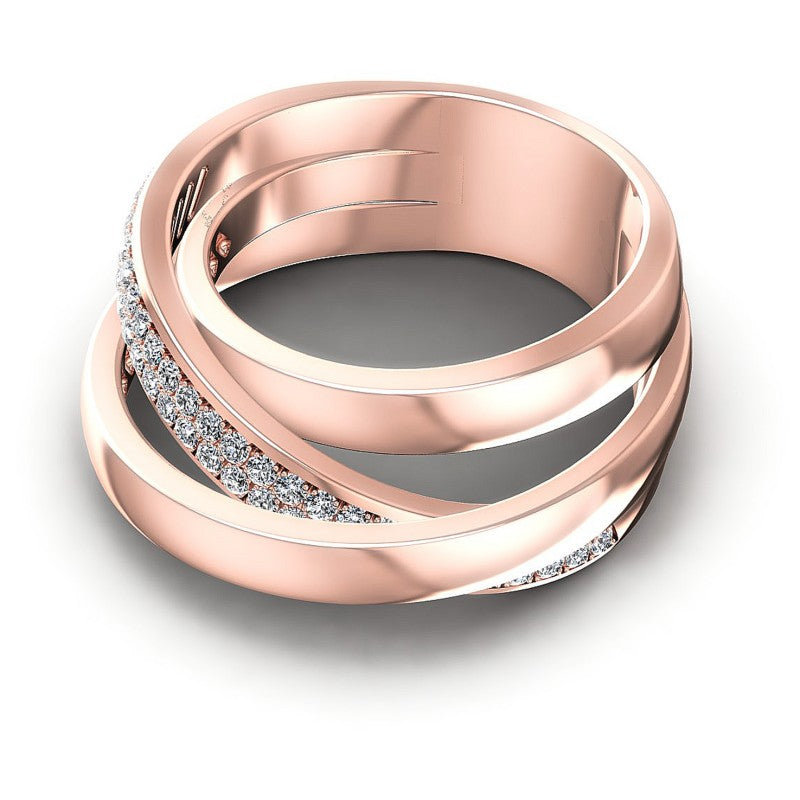 Round Diamonds 0.55CT Diamonds Wedding Band in 18KT Rose Gold