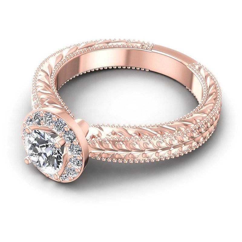 Round Diamonds 0.55CT Antique Ring in 18KT Rose Gold