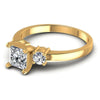 Princess and Round Diamonds 0.90CT Three Stone Ring in 14KT Rose Gold