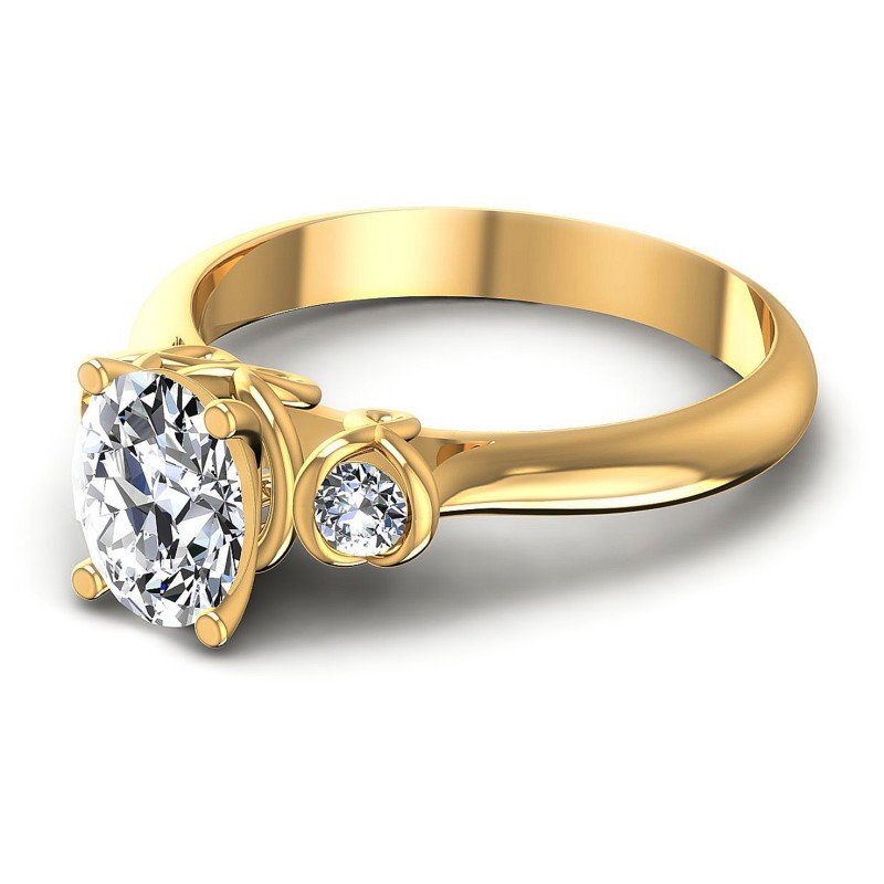 Round and Oval Diamonds 1.15CT Three Stone Ring in 14KT Rose Gold