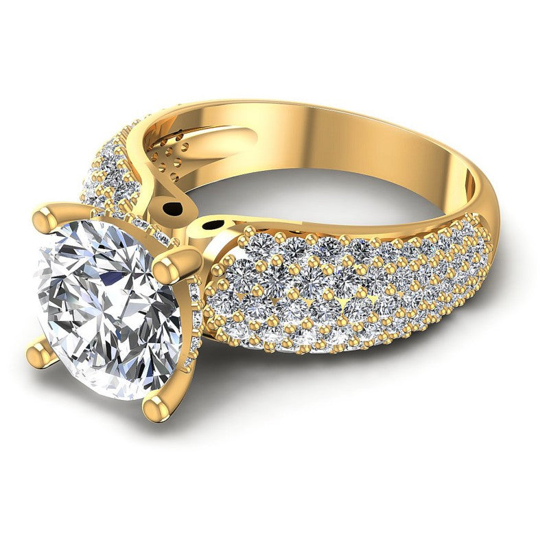 Round Diamonds 1.35CT Engagement Ring in 14KT Rose Gold