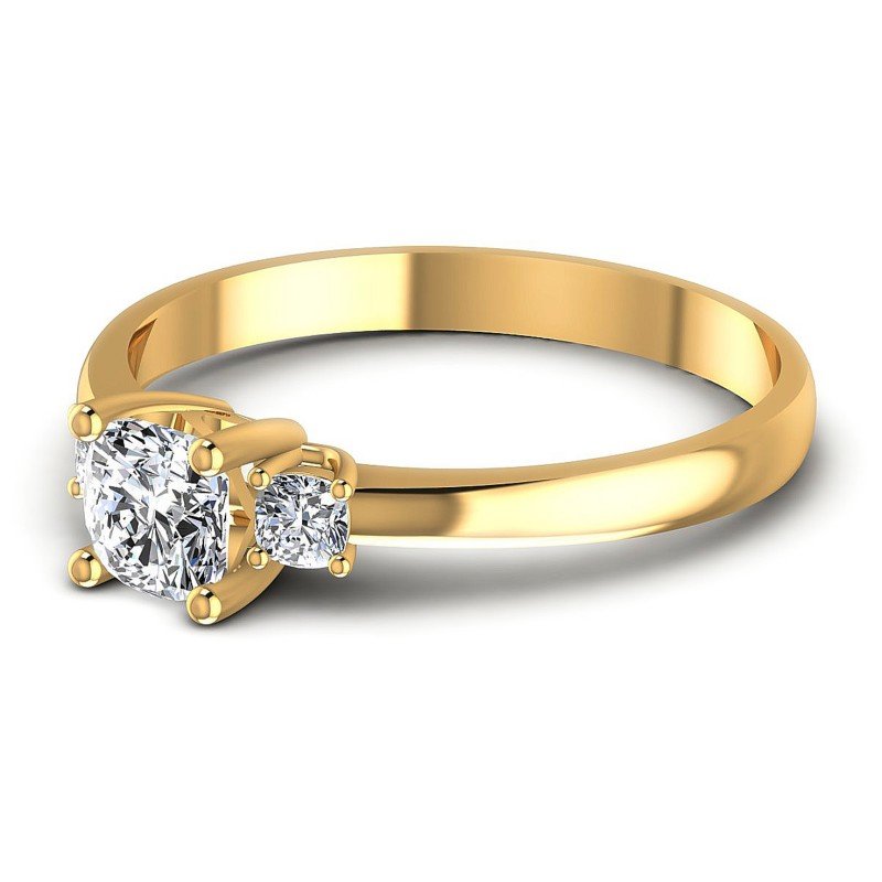 Cushion Diamonds 0.50CT Three Stone Ring in 14KT Rose Gold