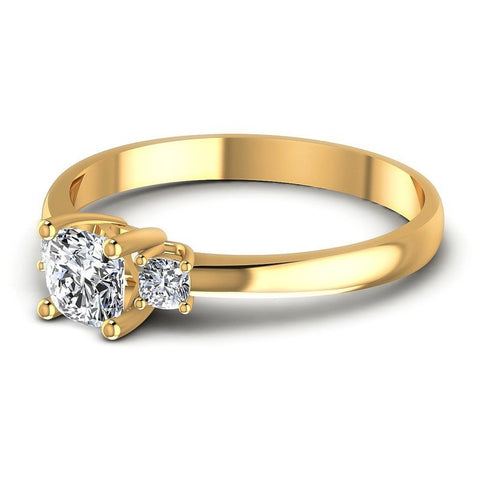 Cushion Diamonds 0.50CT Three Stone Ring in 14KT Rose Gold