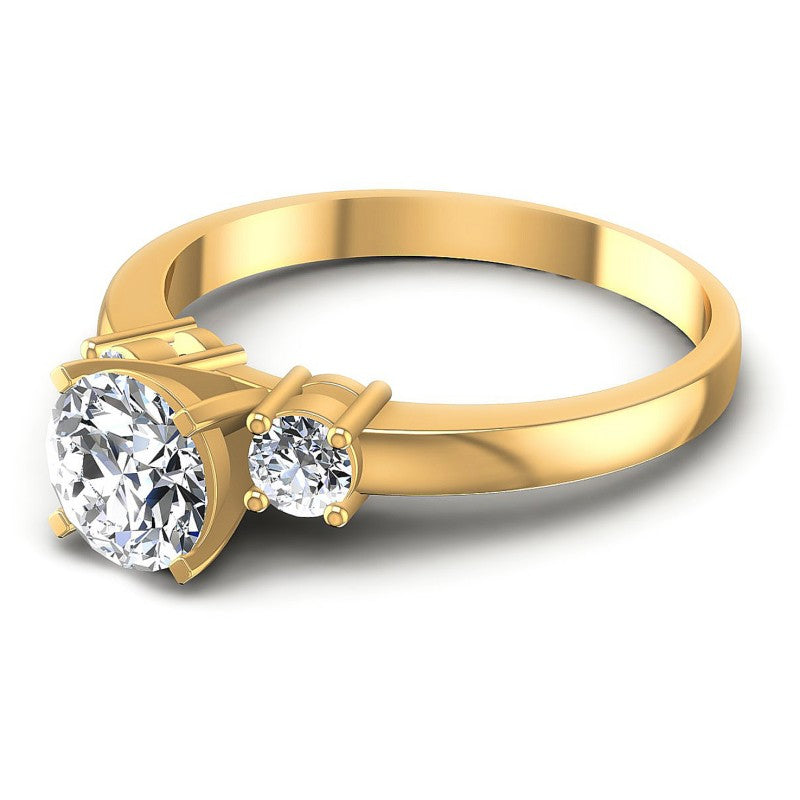 Round Diamonds 0.80CT Three Stone Ring in 14KT Rose Gold