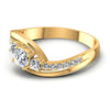 Round Diamonds 0.55CT Three Stone Ring in 14KT Rose Gold