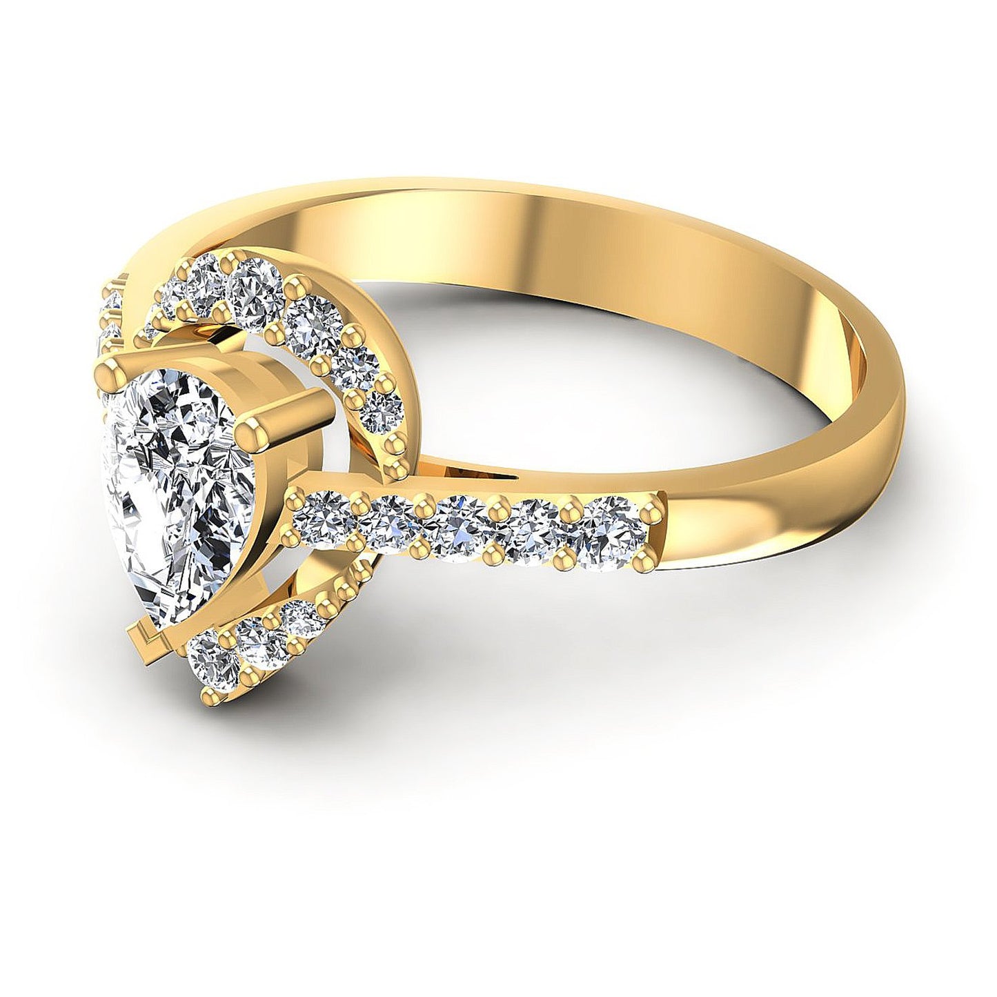 0.65CT Pear And Round Cut Diamonds Engagement Rings