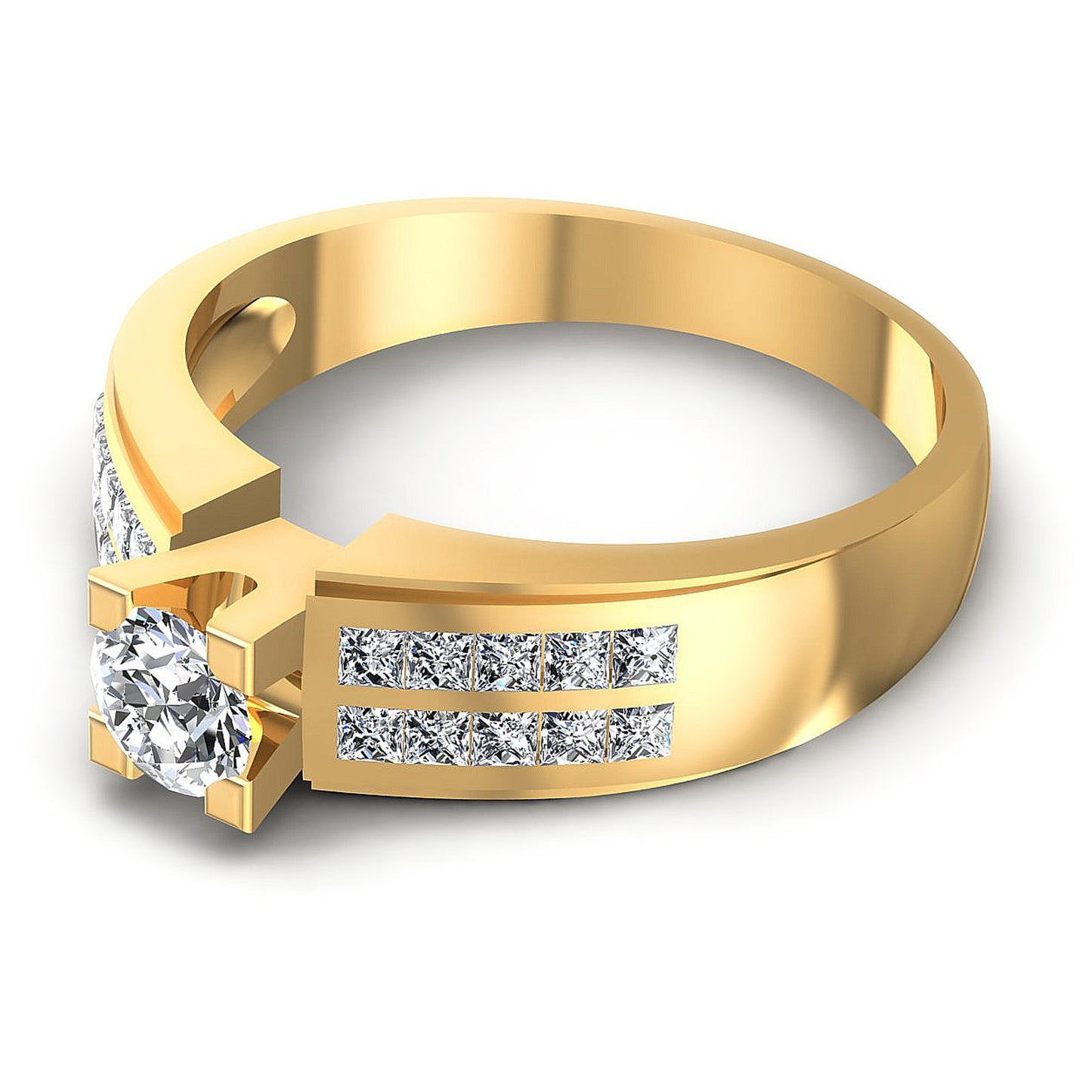 0.85CT Round And Princess Cut Diamonds Engagement Rings