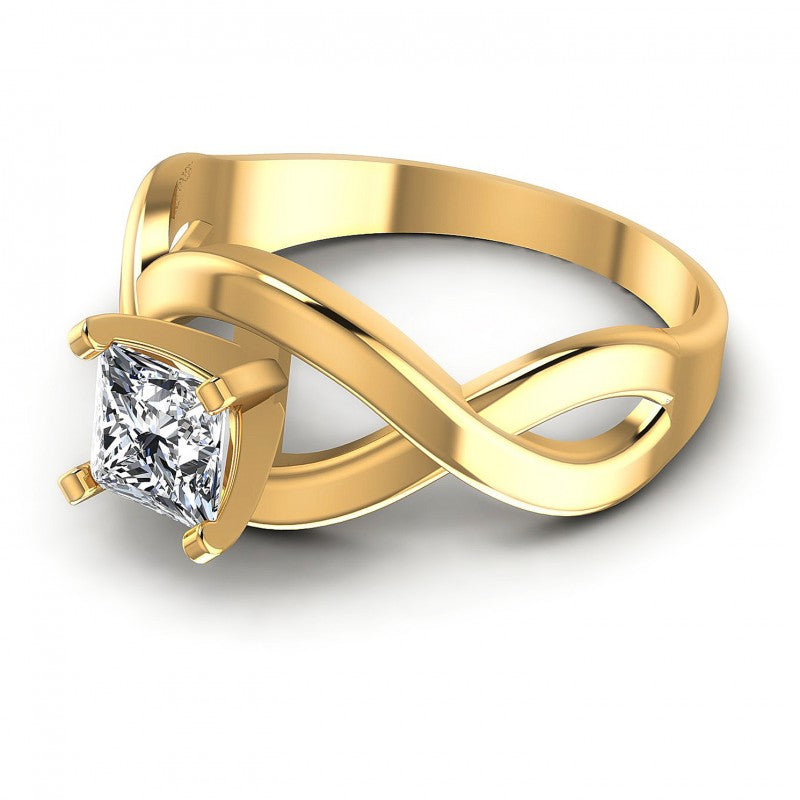 Princess Diamonds 0.35CT Solitaire Ring in 14KT Rose Gold