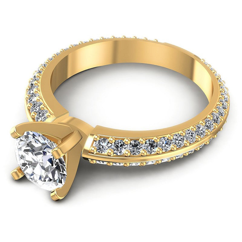 Round Diamonds 1.15CT Engagement Ring in 14KT Rose Gold