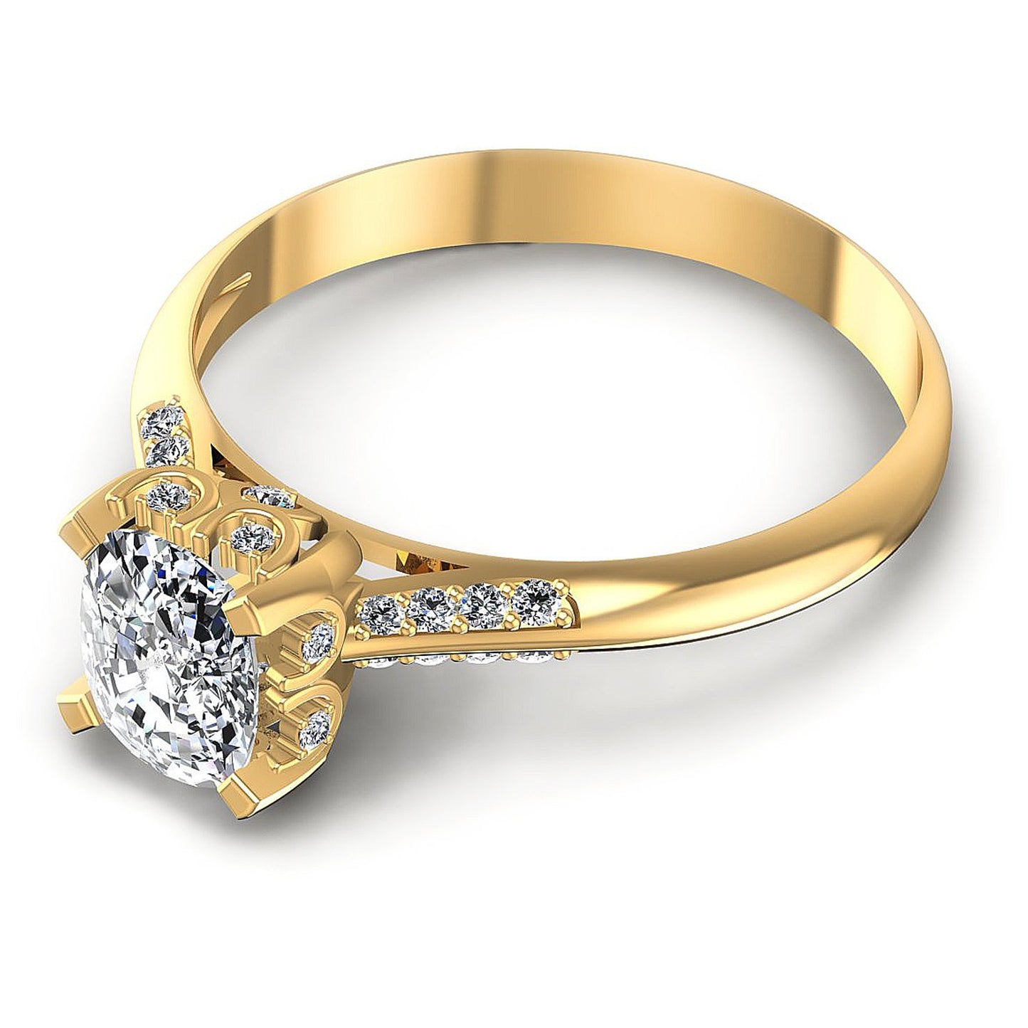 0.50CT Cushion And Round Cut Diamonds Engagement Rings