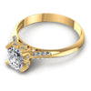 Round and Cushion Diamonds 0.50CT Engagement Ring in 14KT Rose Gold