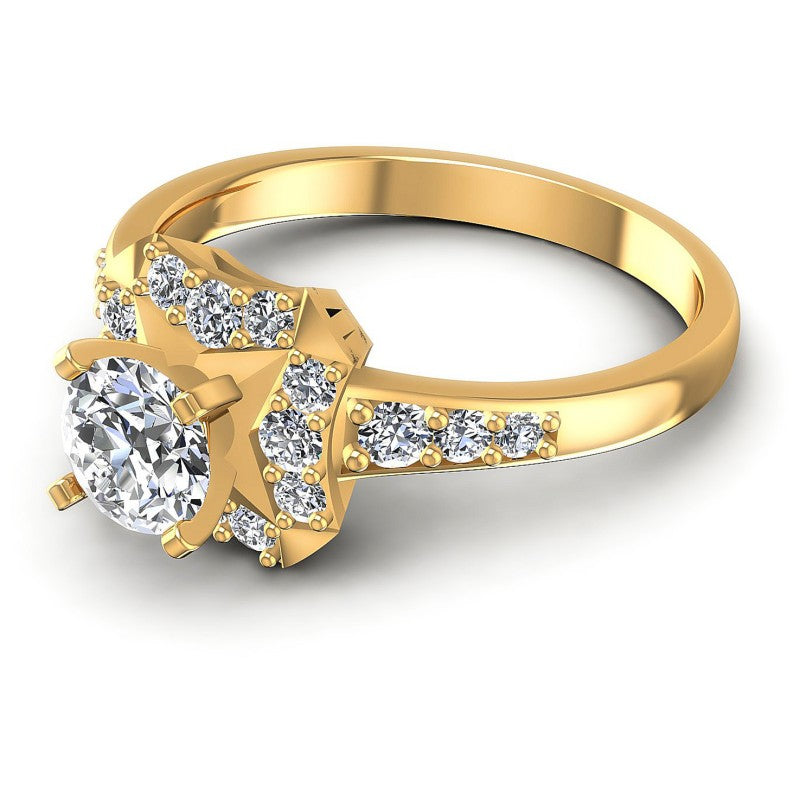 Round Diamonds 0.85CT Halo Ring in 14KT Rose Gold