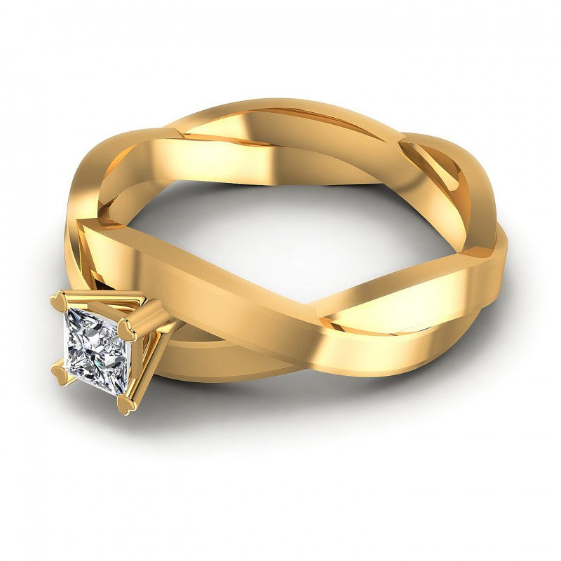 Princess Diamonds 0.35CT Solitaire Ring in 14KT Rose Gold