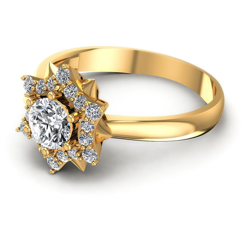 Round Diamonds 0.60CT Halo Ring in 14KT Rose Gold