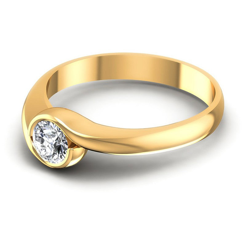 Round Diamonds 0.35CT Solitaire Ring in 14KT Rose Gold