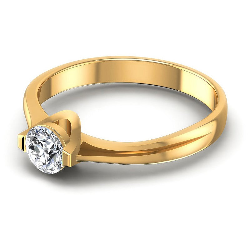 Round Diamonds 0.35CT Solitaire Ring in 14KT Rose Gold