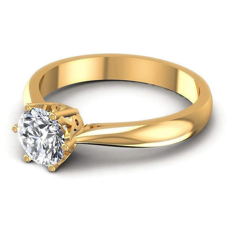 Round Diamonds 0.35CT Solitaire Ring in 14KT Rose Gold