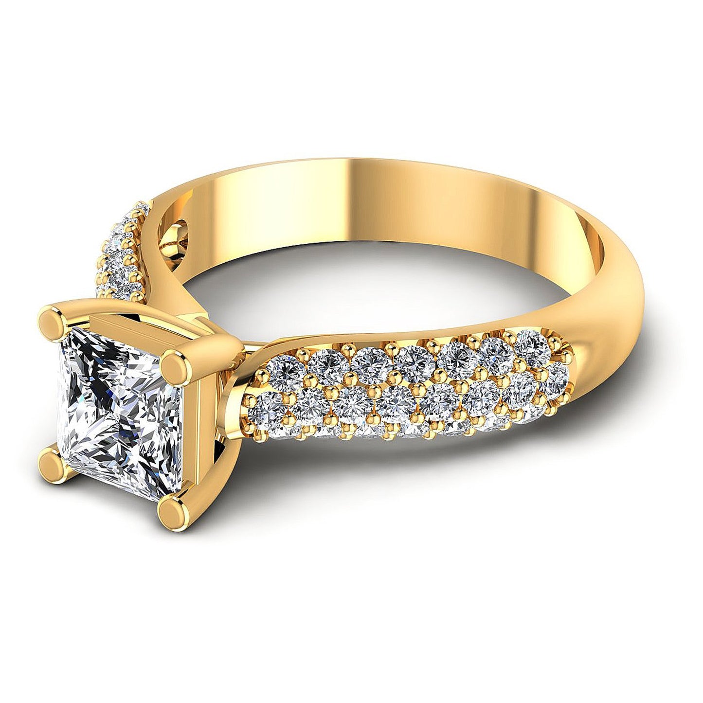 0.80CT Princess And Round Cut Diamonds Engagement Rings