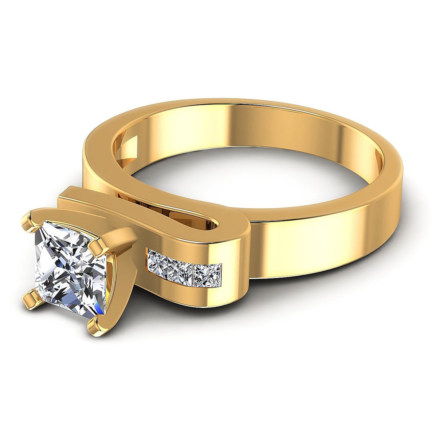 0.45CT Princess Cut Diamonds Engagement Rings