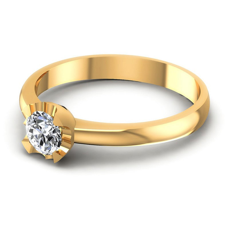 Round Diamonds 0.35CT Solitaire Ring in 14KT Rose Gold