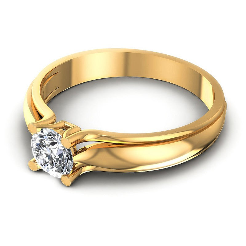 Round Diamonds 0.35CT Solitaire Ring in 14KT Rose Gold
