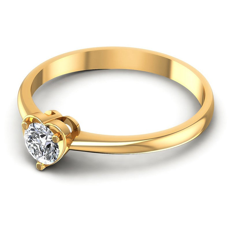 Round Diamonds 0.35CT Solitaire Ring in 14KT Rose Gold