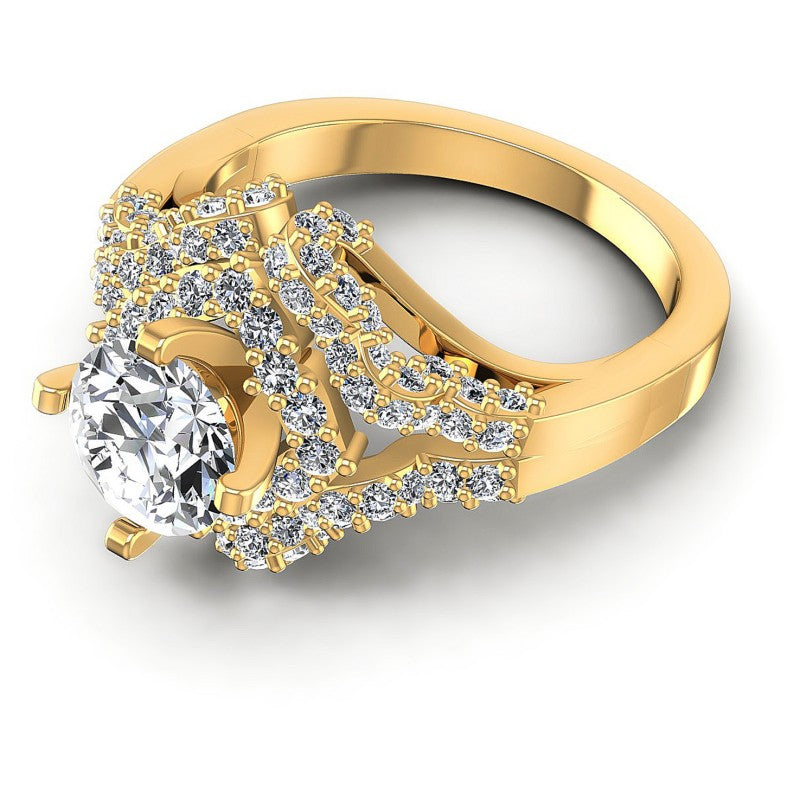 Round Cut Diamonds Halo Ring in 14KT Rose Gold
