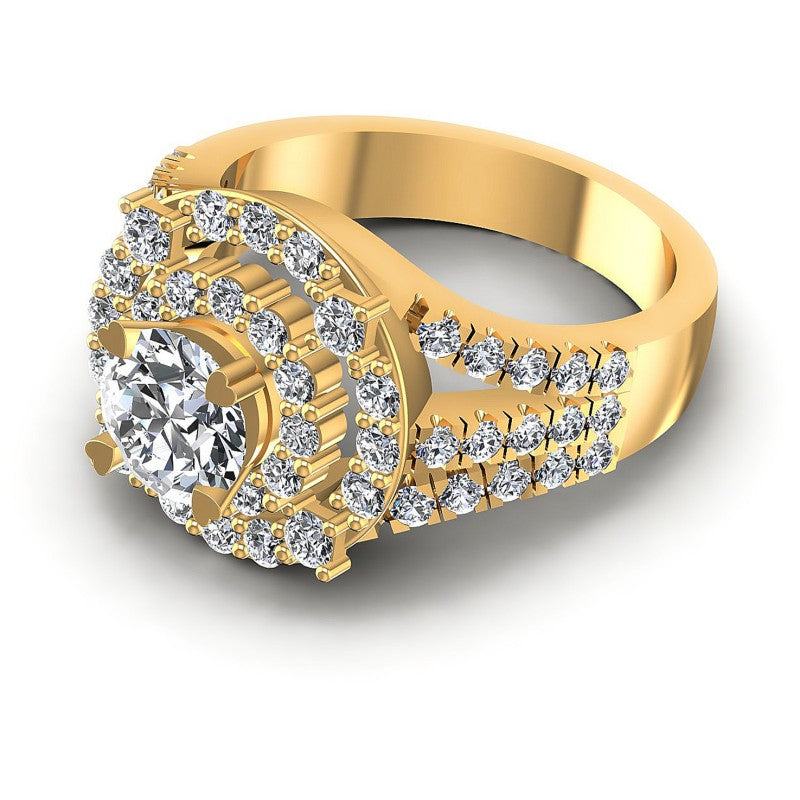 Round Cut Diamonds Halo Ring in 14KT Rose Gold