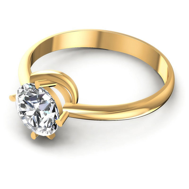 Round Cut Diamonds Solitaire Ring in 14KT Rose Gold