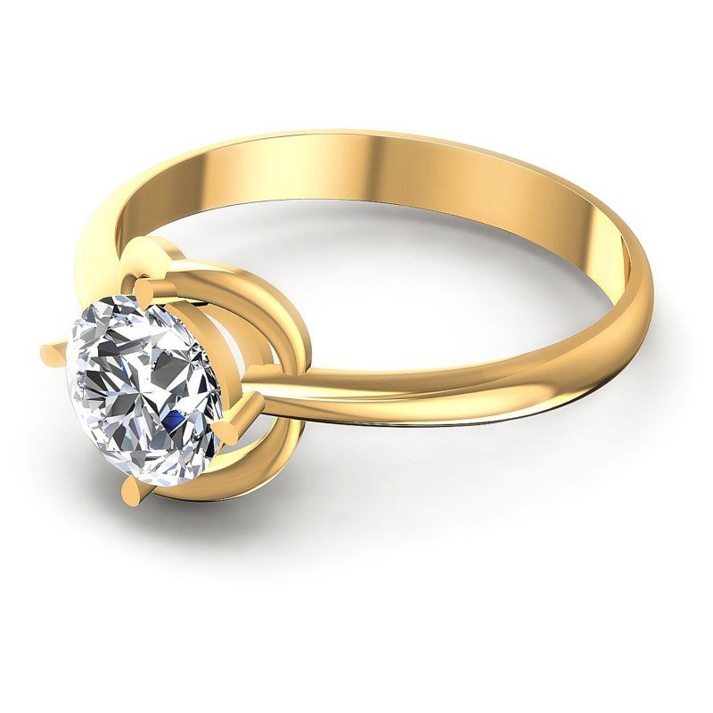 Round Cut Diamonds Solitaire Ring in 14KT Rose Gold