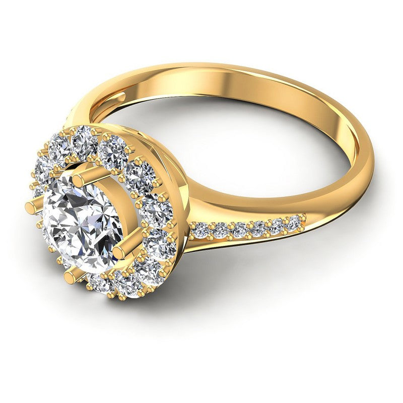 Round Diamonds 1.00CT Halo Ring in 14KT Rose Gold
