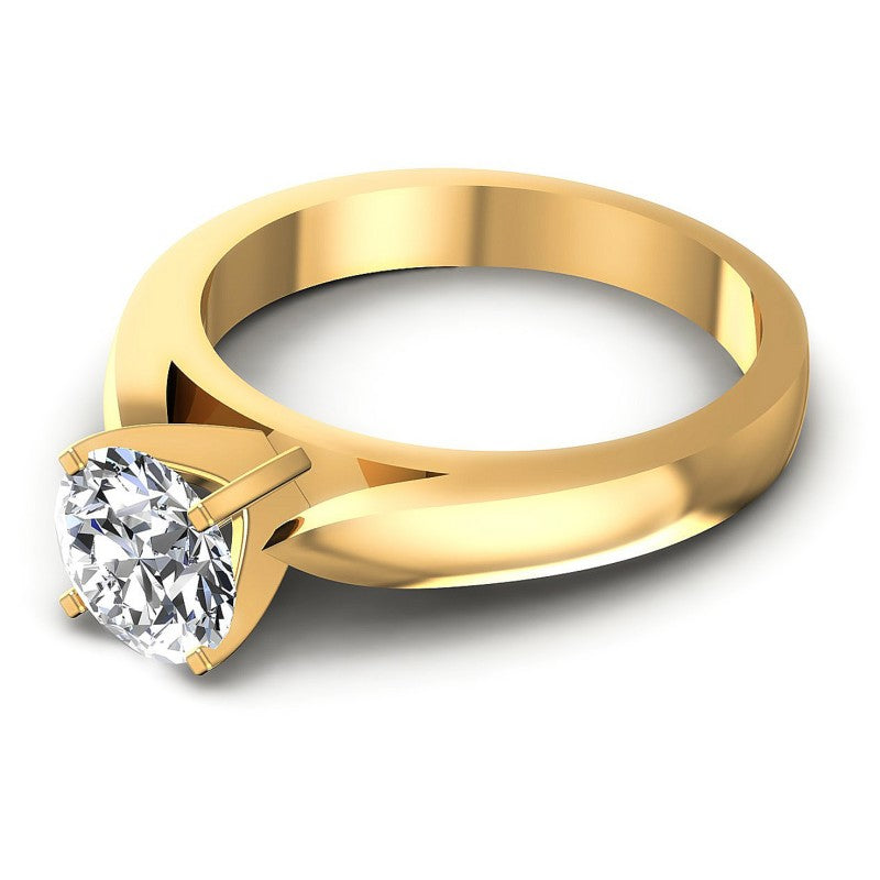 Round Cut Diamonds Solitaire Ring in 14KT Rose Gold