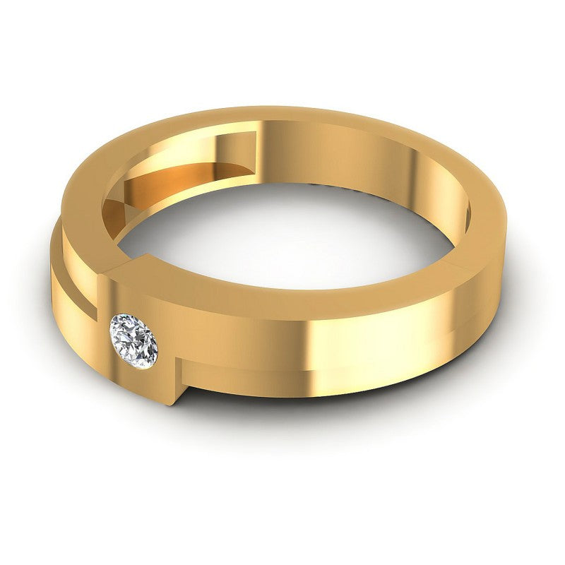 Round Cut Diamonds Mens Ring in 14KT Rose Gold
