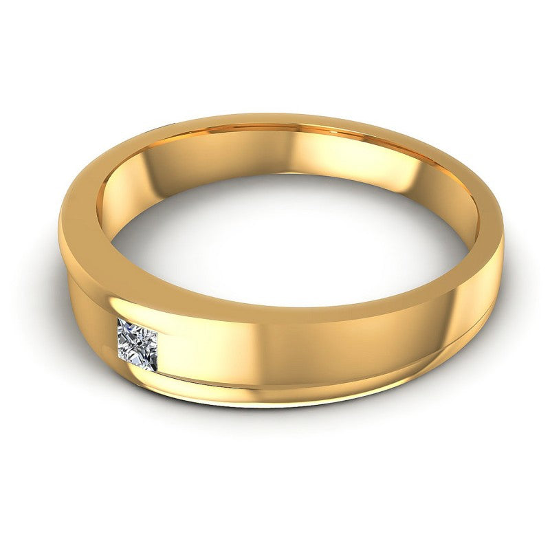 Princess Cut Diamonds Mens Ring in 14KT Rose Gold