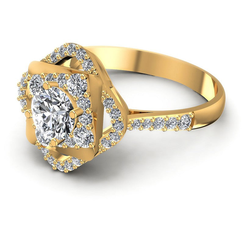 Round Diamonds 1.00CT Halo Ring in 14KT Rose Gold