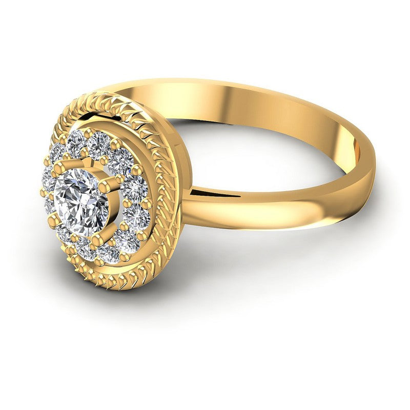 Round Diamonds 0.50CT Halo Ring in 14KT Rose Gold