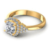 Round and Cushion Diamonds 0.65CT Halo Ring in 14KT Rose Gold