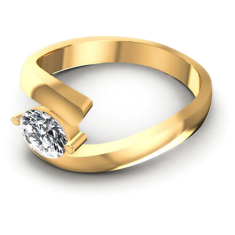 Oval Diamonds 0.35CT Solitaire Ring in 14KT Rose Gold