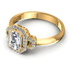 Round and Emerald Diamonds 0.55CT Halo Ring in 14KT Rose Gold