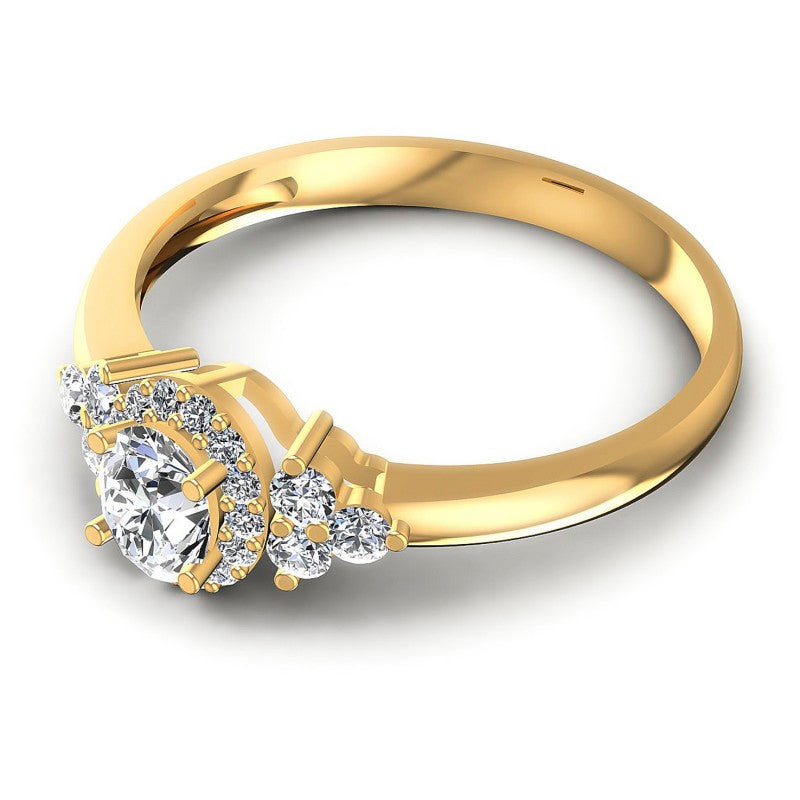 Round and Oval Diamonds 0.60CT Halo Ring in 14KT Rose Gold
