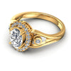 Round and Oval Diamonds 0.60CT Halo Ring in 14KT Rose Gold