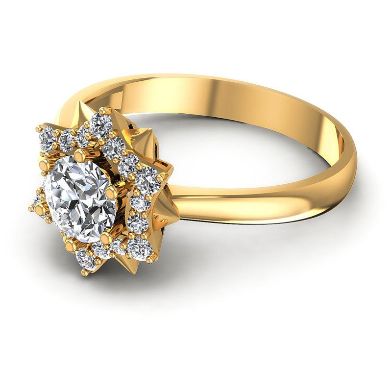 Round Diamonds 0.65CT Halo Ring in 14KT Rose Gold