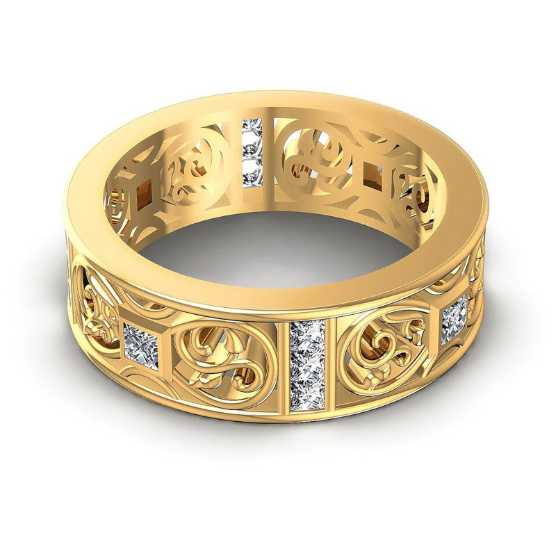Princess Diamonds 1.40CT Diamonds Wedding Band in 14KT Rose Gold