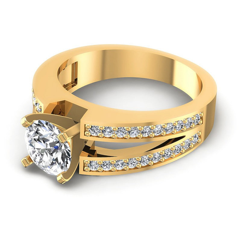 Round Diamonds 0.80CT Engagement Ring in 14KT Rose Gold