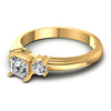 Princess and Round Diamonds 0.60CT Three Stone Ring in 14KT Rose Gold