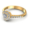 Round and Heart Diamonds 0.80CT Halo Ring in 14KT Rose Gold
