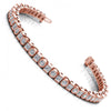 Round And Princess Cut Diamonds Tennis Bracelet in 18KT White Gold