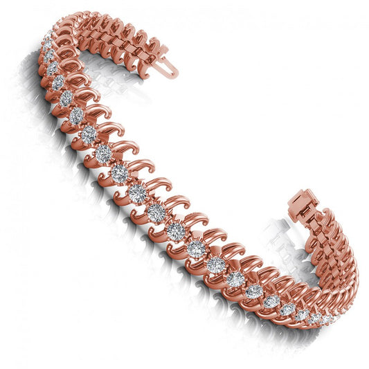 Round Cut Diamonds Tennis Bracelet in 18KT White Gold
