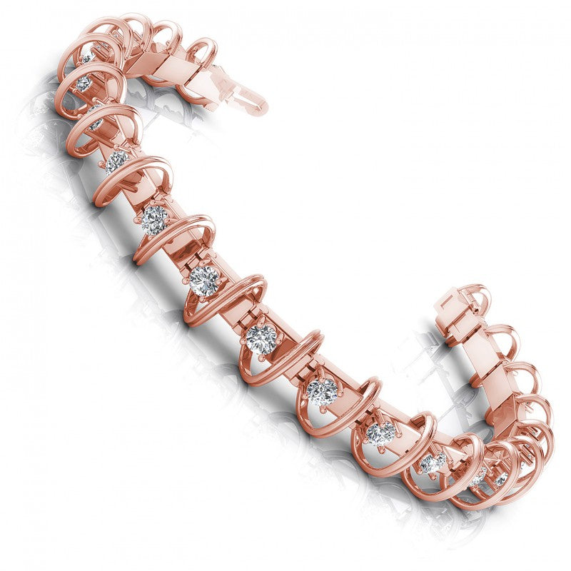Round Cut Diamonds Tennis Bracelet in 18KT White Gold